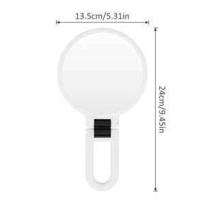 Mber Hand Mirror For Makeup Mirror Double Sided, 1X 10X Magnifying Mirror, Handheld Mirrors with Handle, Foldable Travel Hand Mirror W/ Stand White