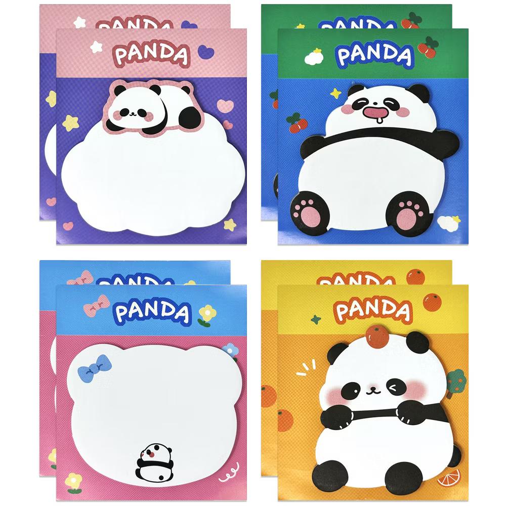 Cute Panda Sticky Notes, Adhesive Memo Notepads for Home, Office, Work (Set of 8) - Image 7