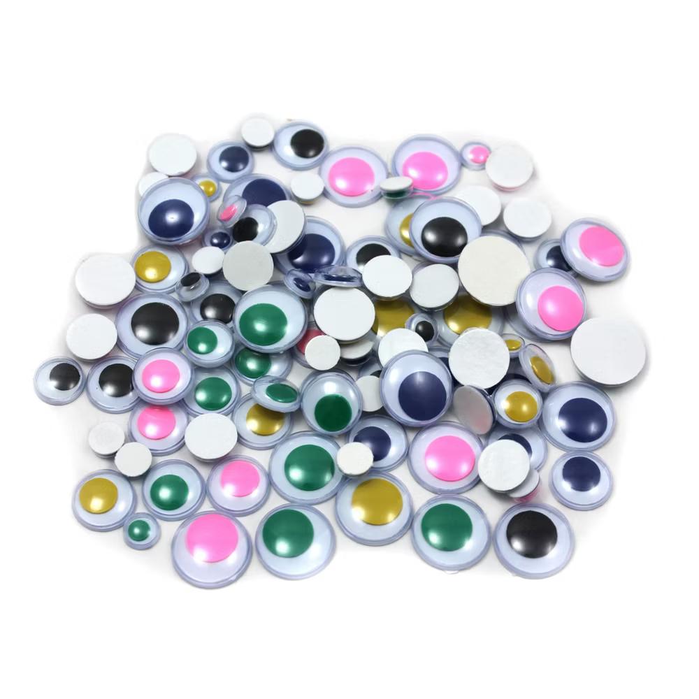 Wiggle Eyes, Peel'n Stick, Assorted Colors and Sizes, 100 Per Bag, 6 Bags - Image 2
