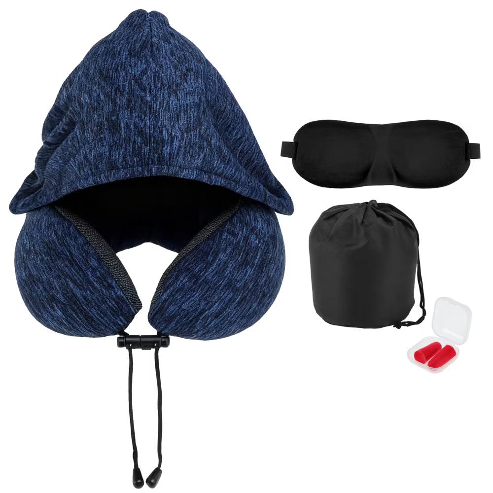 Travel Neck Pillow with Extra Large Hood 1 Set - Image 6