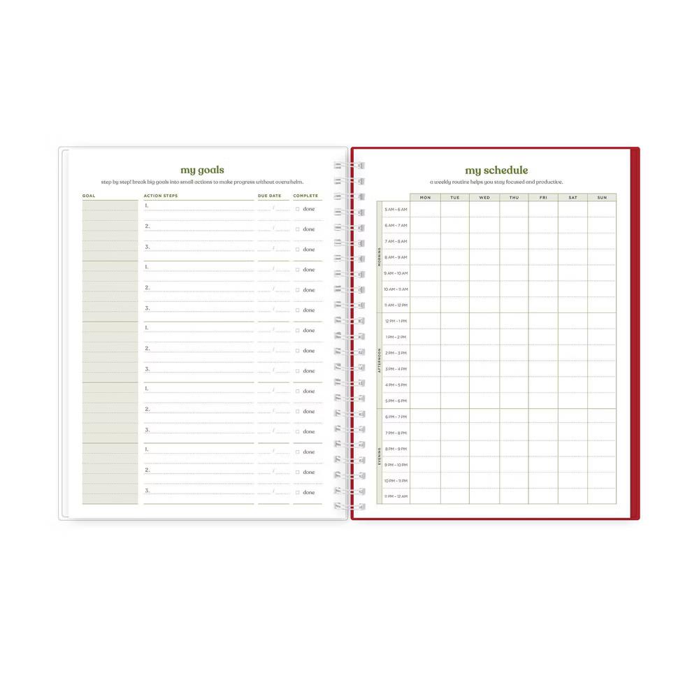 Day Designer 6"x8" 2026-2027 Weekly/Monthly Lila Planner Painted Gingham Red Smooth Frosted Wirebound - Image 13