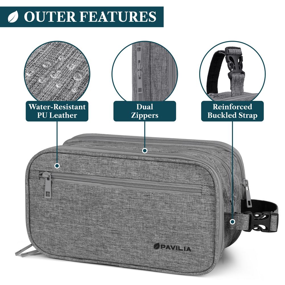 Toiletry Bag for Men, Travel Pouch Essentials Shaving Dopp Kit, Water Resistant Organizer Case Accessories - Image 53