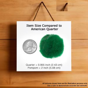 2in Green Pom Poms for Crafts DIY Art Creative, 50pcs