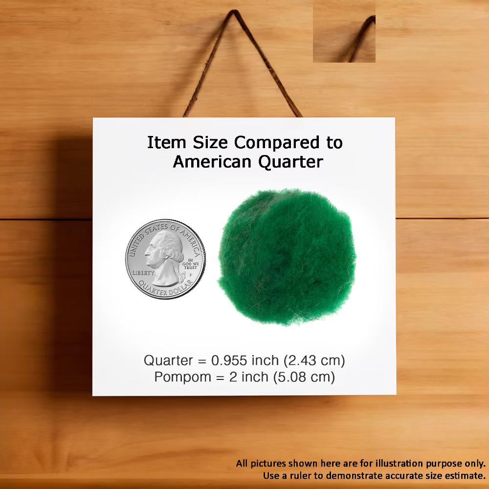 2in Green Pom Poms for Crafts DIY Art Creative, 50pcs