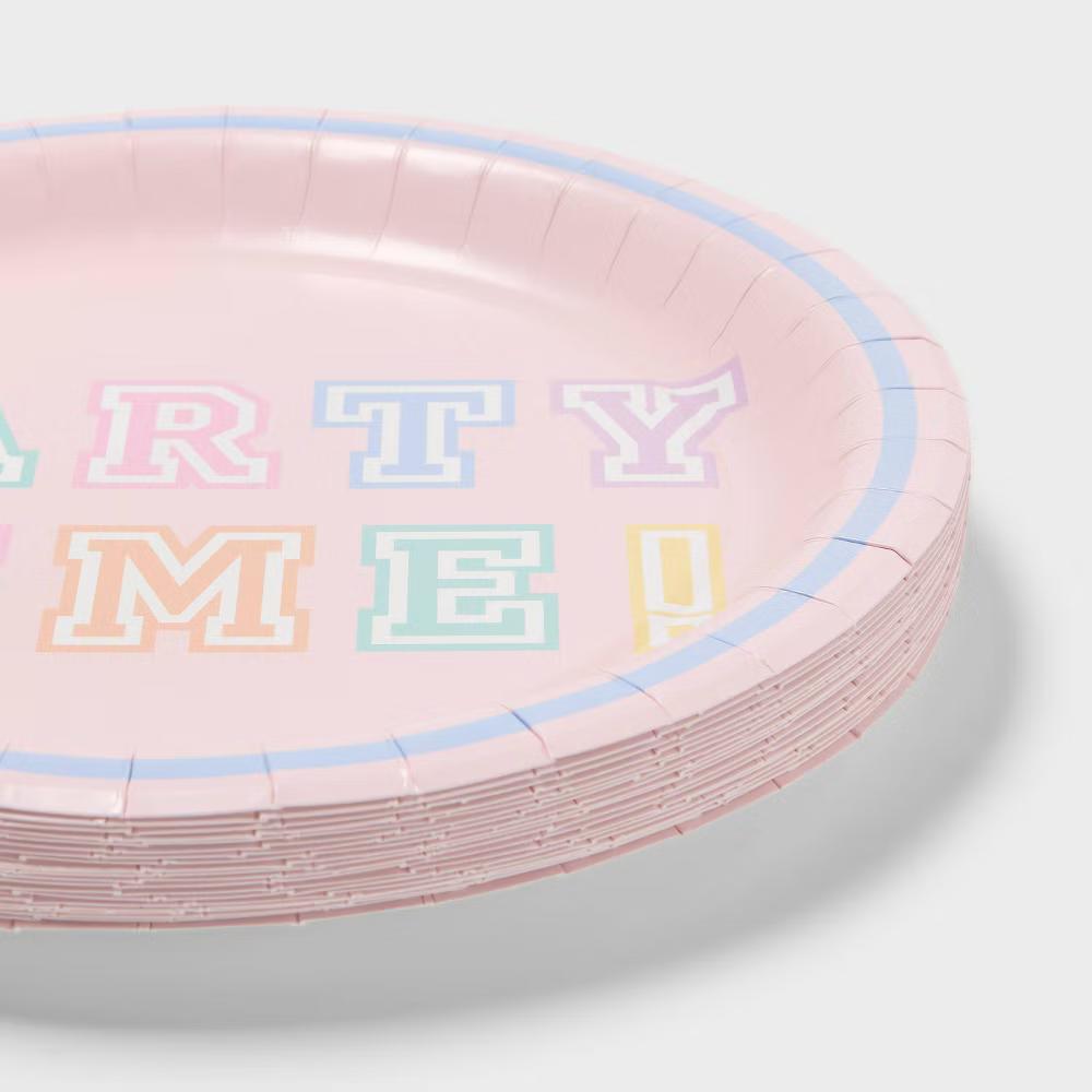 20ct "Party Time" Preppy Birthday Dinner Paper Plates- " - Image 2