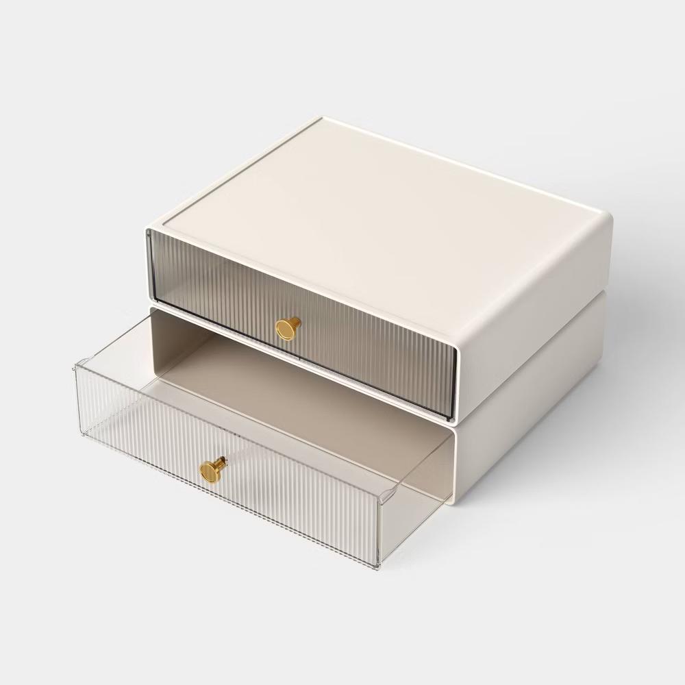 Medium Paper Size Stackable Drawers 2pk Cream - Image 2