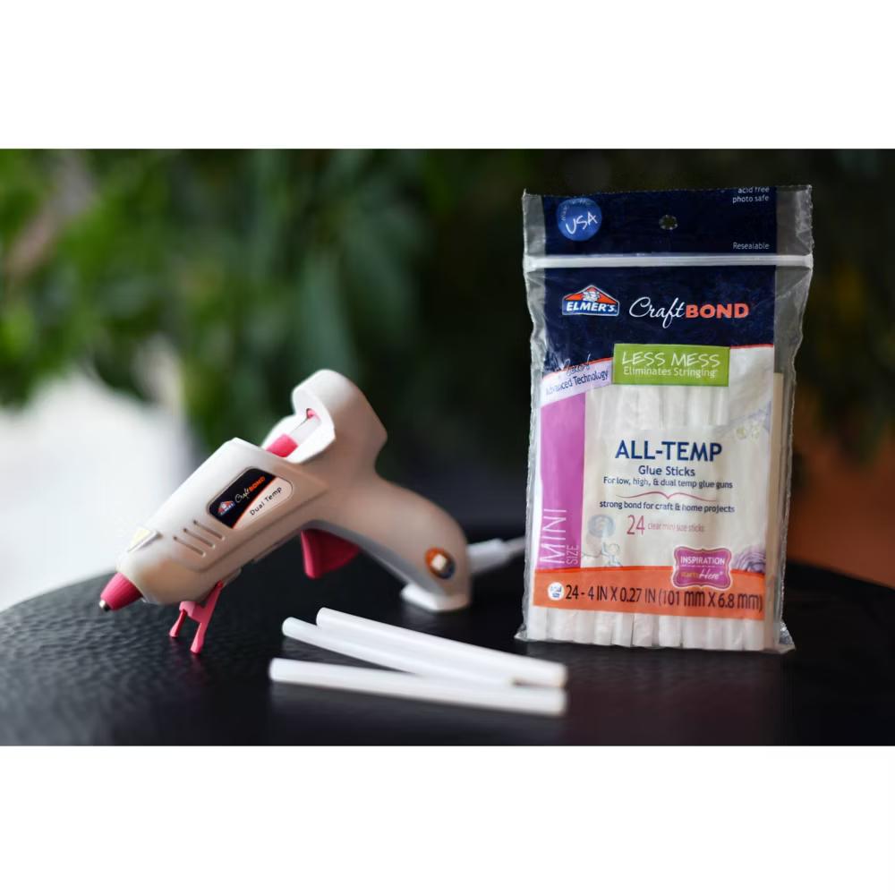 Craft Bond Mini 24pk Glue Gun Sticks All-Temp: Hot Glue Sticks, Dries Clear, 4" Length, 0.27" Width - Image 5