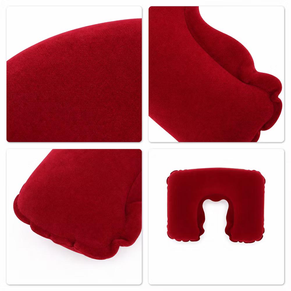 Comfortable Inflatable Travel Pillow with Eye Mask Earplugs 1 Set - Image 39