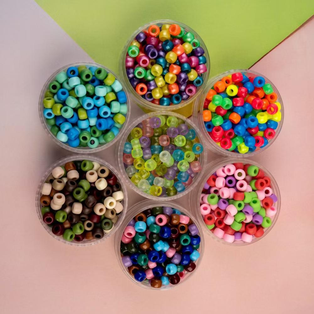 1000pcs 9mm Assorted Plastic Barrel Pony Beads for Jewelry Making Bracelets Necklaces DIY, Kandi Beads Bulk Crafting Beads - Image 29