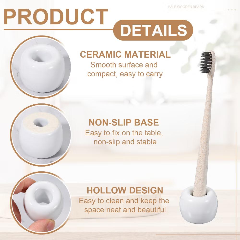 Mini Ceramics Toothbrush Holder Stands 2 Pcs - Image 23