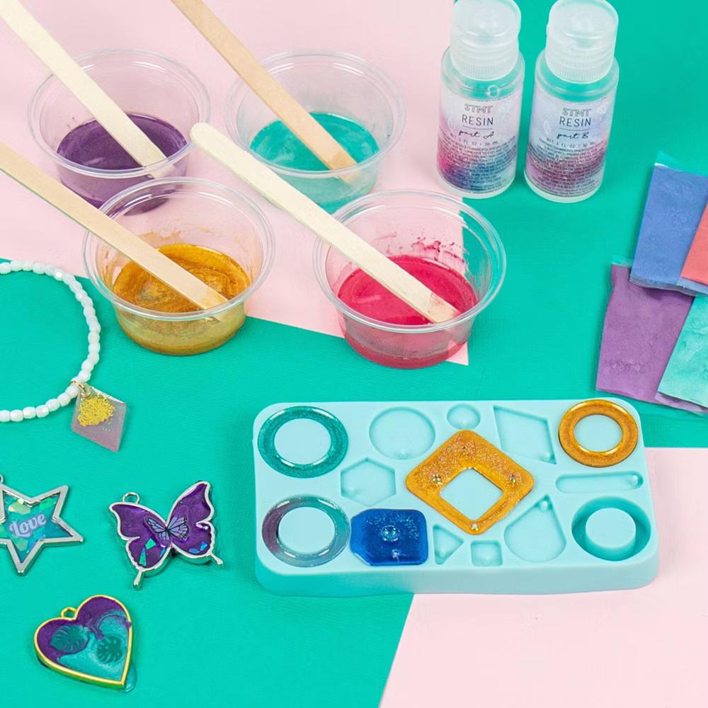 D.I.Y. Resin Jewelry Studio - Jewelry Making Kit with Beads, Resin Charms, Glitter & Instructions for Adults - Image 5