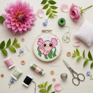 NMR Distribution Axolotl Cross Stitch Embroidery Kit