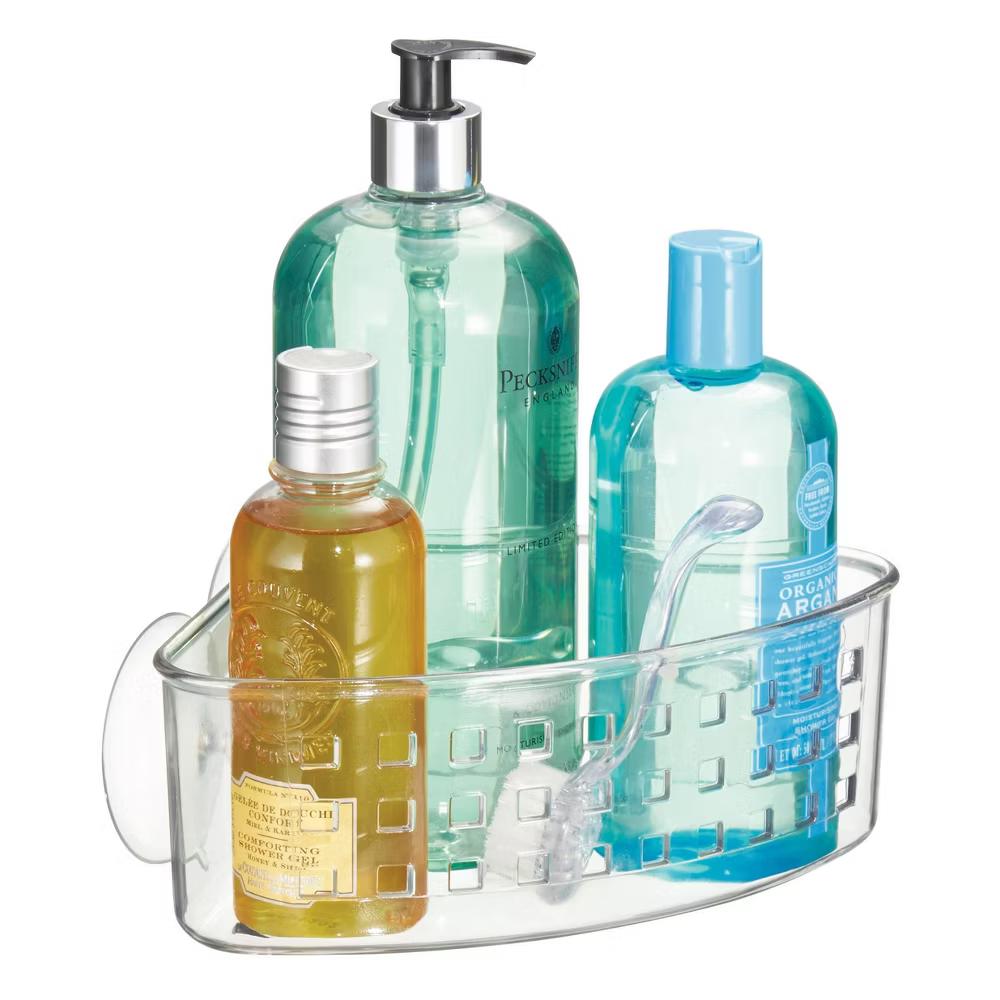 Plastic Bathroom Suction Holder Shower Organizer Corner Basket - Image 2