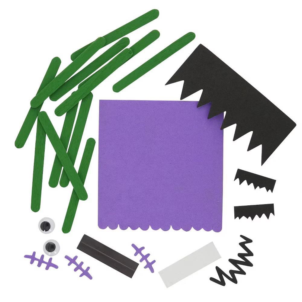 3" 3 3/4" Green Monster Craft Stick Magnet Craft Kit - Makes 12 - Image 4