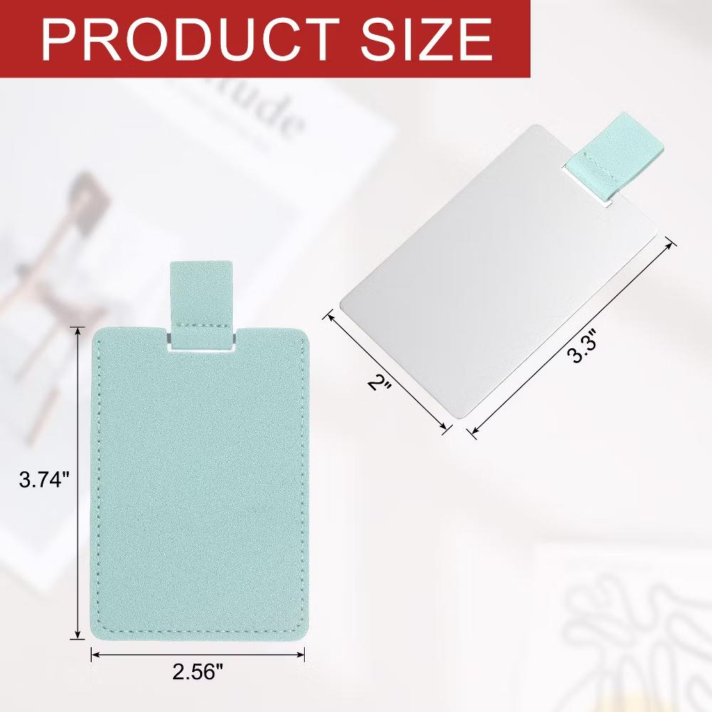 PU Leather Stainless Steel Travel Compact Mini Makeup Mirror - Image 11
