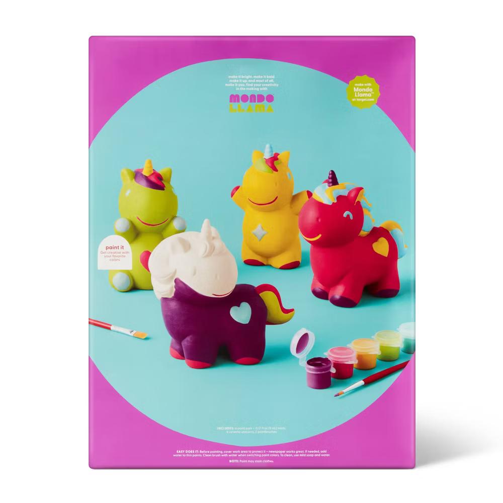 4ct Ceramic Unicorn Painting Craft Kit - Image 2