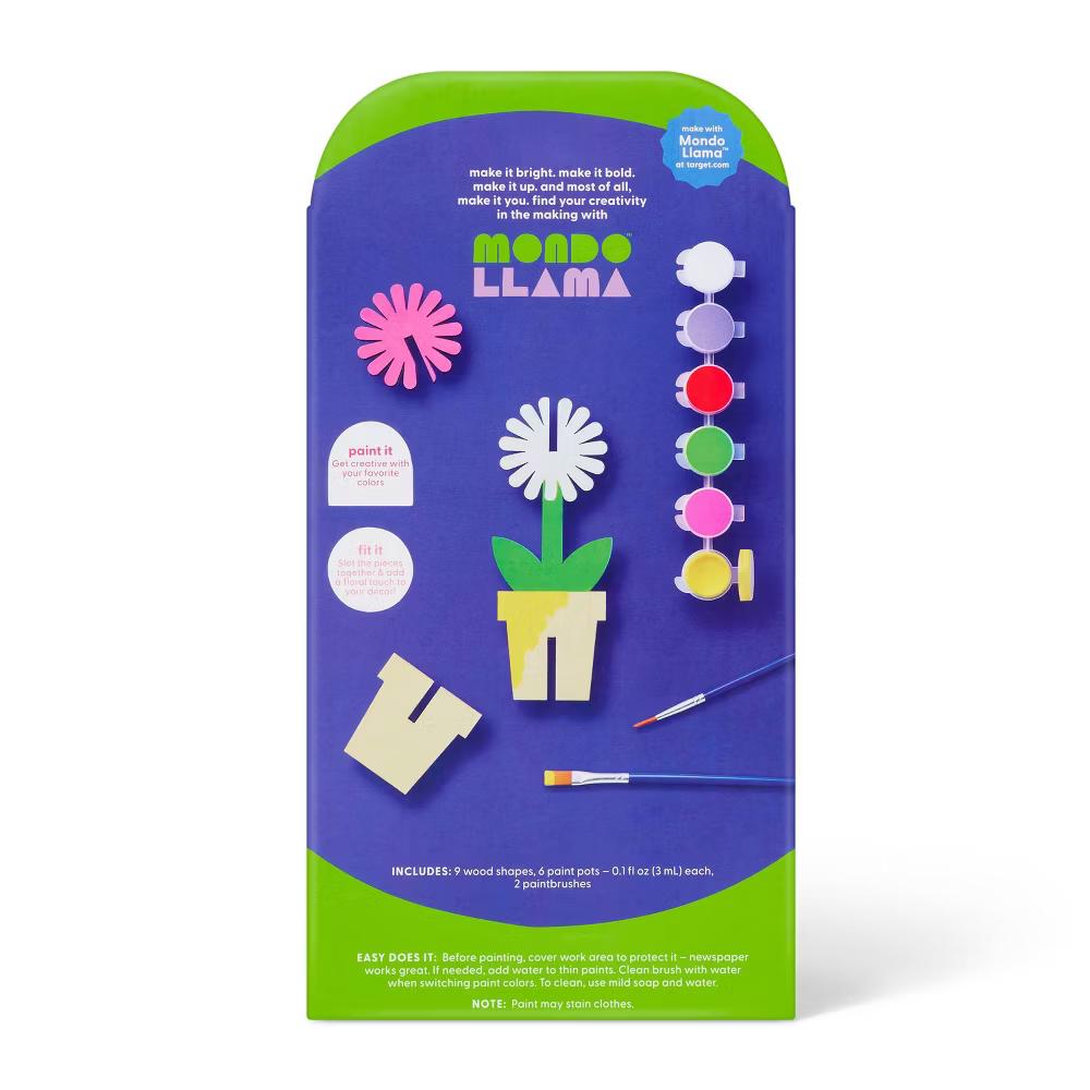 3ct Wood 3D Flowers Painting Craft Activity Kit - Image 2