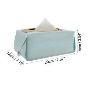 Faux Leather Durable Stylish Rectangular Tissue Box Cover 7.87"x4.72"x3.54" 1 Pc