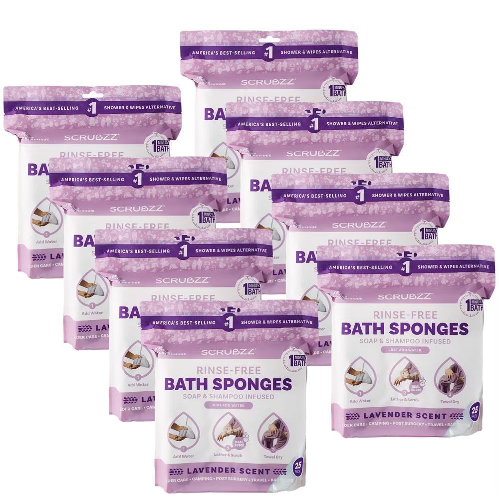 Scrubzz No Rinse Bath Wipes for Adults Bathing, Adult Rinse Free Bath Sponges - Disposable - Image 15