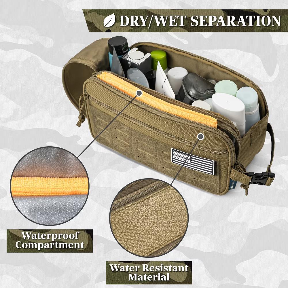 Tactical Toiletry Bag for Men, Hygiene Travel Bag, Military Dopp Kit, Water Resistant Molle Pouch, Shaving Grooming Organizer Case - Image 32