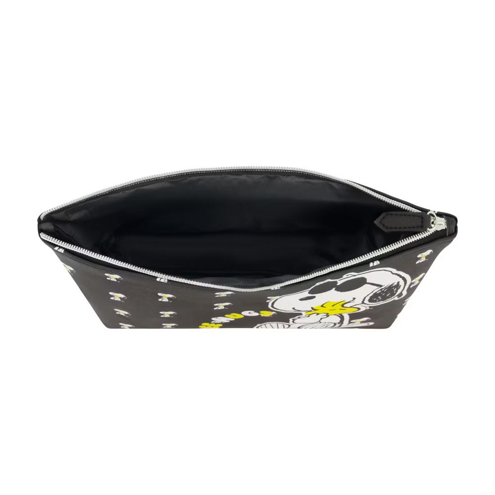 Peanuts Women's Snoopy Makeup Bag Small Travel Cosmetic Zipper Pouch Organizer Black - Image 2