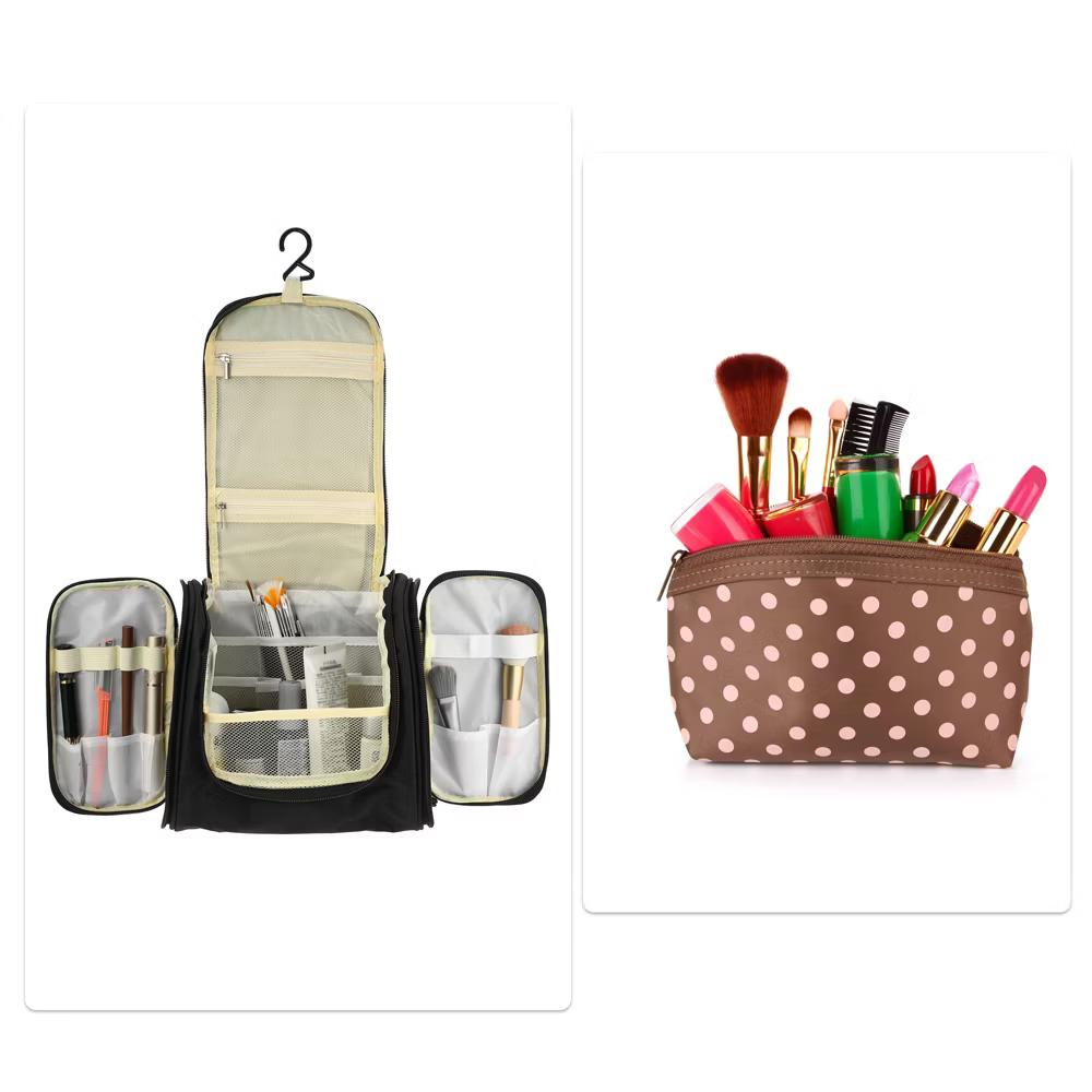 Travel Makeup Bag Travel Toiletry Organizer Makeup Brush Holder Waterproof Oxford Cloth 1 Pc - Image 11