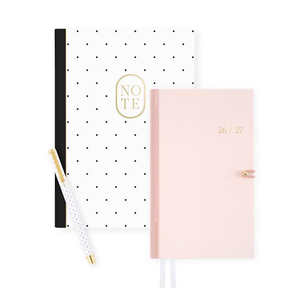Essentials 4.875"x7.875" Small Casebound 2026-2027 Weekly/Monthly with Bungee Pink - Image 3