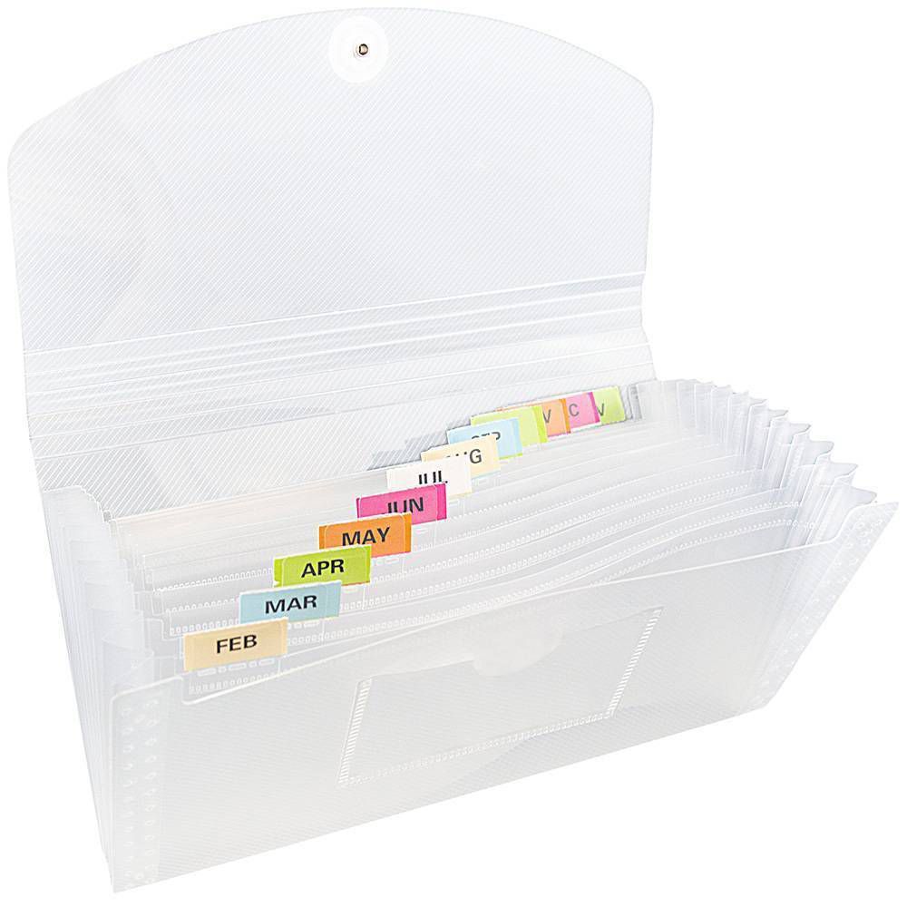 5" 10 1/2" 13 Pocket Plastic Expanding File Folder - Check Size - Image 11