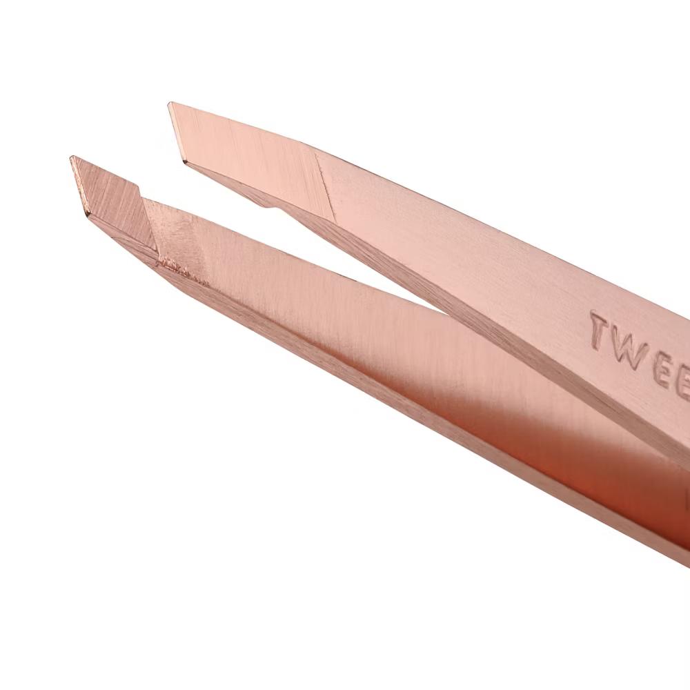 Slant Tweezer - Rose Gold: Stainless Steel, Eyebrow Hair Removal Tool - Image 2