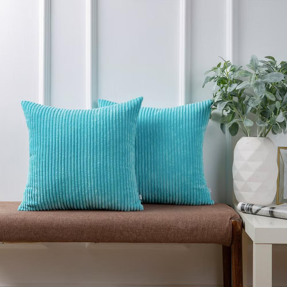 Phantoscope Solid Color Corduroy Pillow Covers Set of 2 Plush Velvet & Soft Accent - Image 29