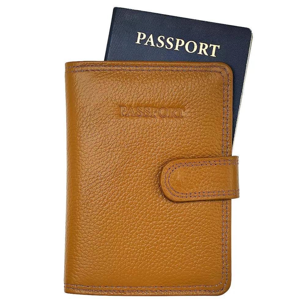 Steeltime Unisex leather passport holder. Color Options: Black, Brown, Navy, Teal, Red, Purple - Image 7