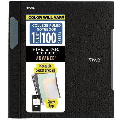 Five Star 1 Subject College Ruled Advance Spiral Notebook with Pocket Dividers (Colors May Vary): Lined Paper, 8.5x11, 100 Pages - Image 12
