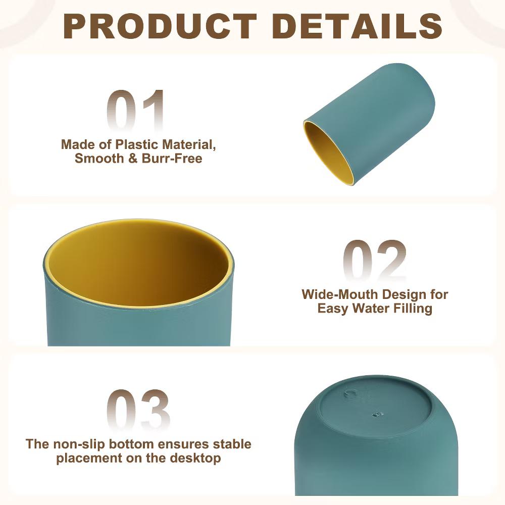Reusable Plastic Practical Gift Toothbrush Cups 2.6 2.6 4.1 Inch 2 Pcs - Image 3