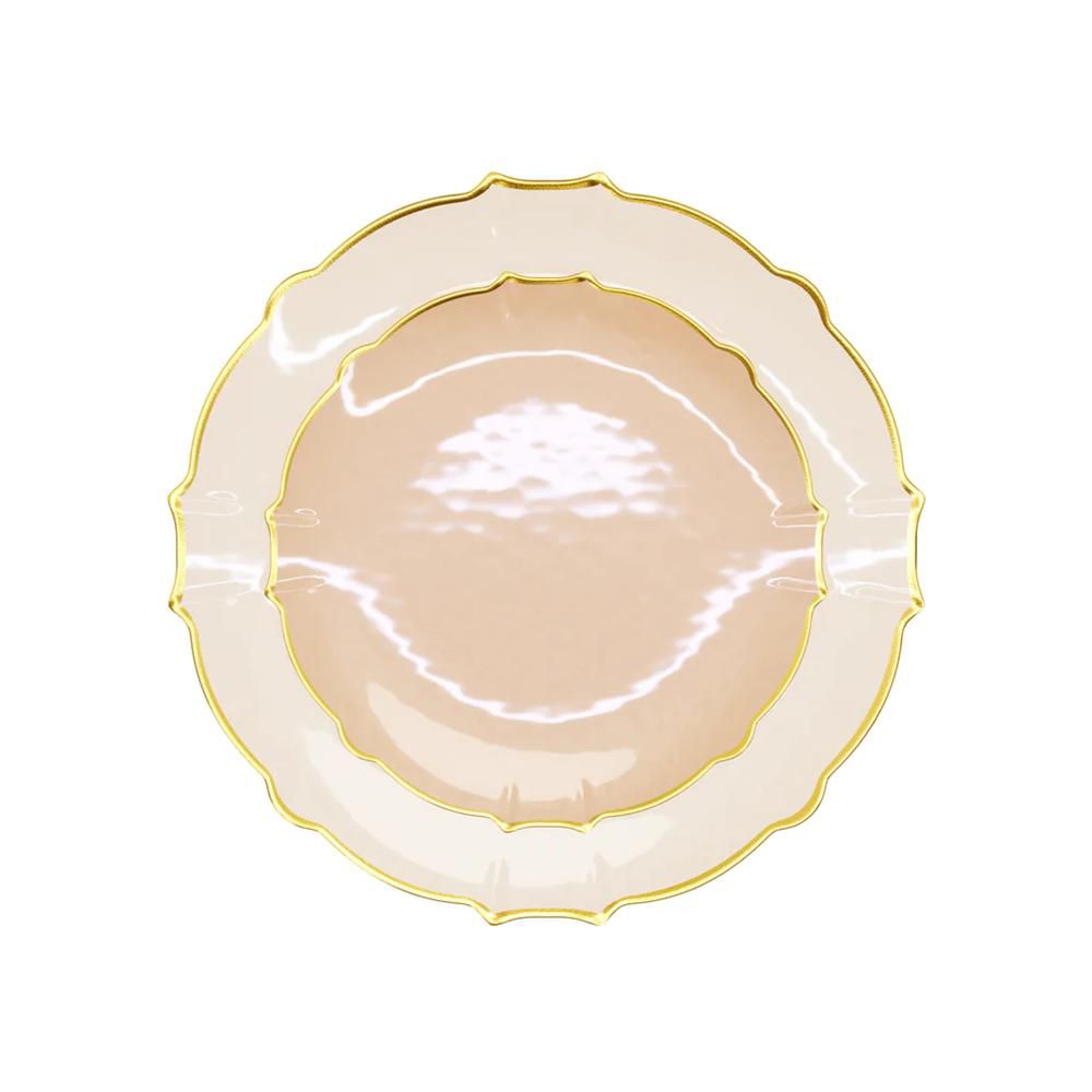 Trendables 40 Pieces Plastic Disposable Wedding Plates Set - 20 7.5" & 20 10" Thin & DelicateTinted Petals Plates with Rim - Image 23