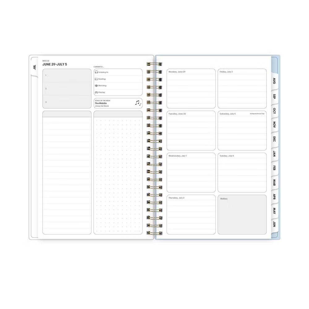 Blue Sky 5"x8" 2026-2027 Weekly/Monthly Calendar Sugar Sky PP with Double Horizontal Pockets Wirebound - Image 8