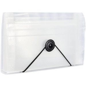 4 1/4" 6 3/4" 13 Pocket Plastic Expanding File - Coupon Size - Clear: Coupon Organizer, File Holder