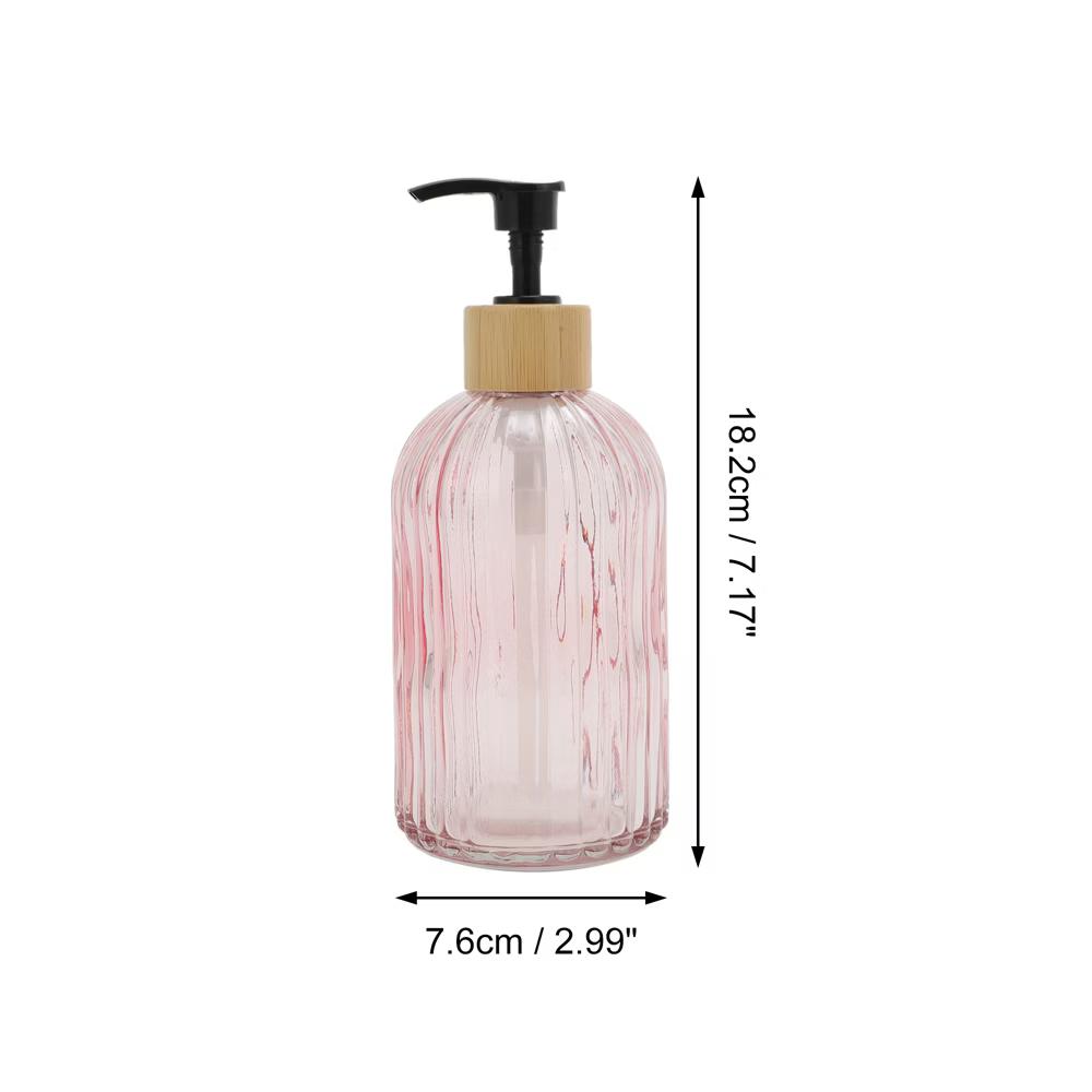 Round Bottom Vertical Stripe Soap Dispenser 13.53oz 1 Pc - Image 14