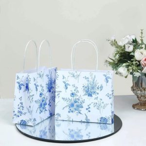 Home Collection Pack of 12 Toile Paper Gift Bags with Handles
