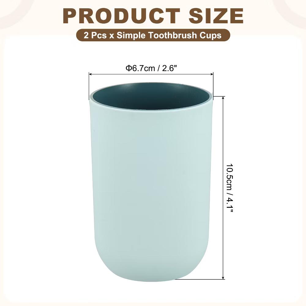 Reusable Plastic Practical Gift Toothbrush Cups 2.6 2.6 4.1 Inch 2 Pcs - Image 13
