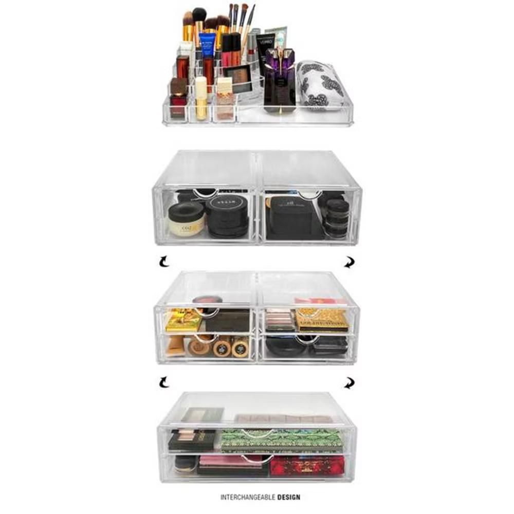 4 Clear Large Stackable Acrylic Drawers - for Organizing Make up, Nail Polish, Hair Accessories, and Beauty Supplies - Image 3