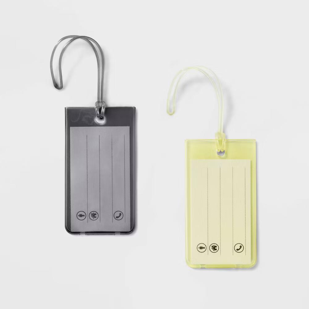 2pk Luggage Gel Tag - Solid TPU Travel Accessory Set