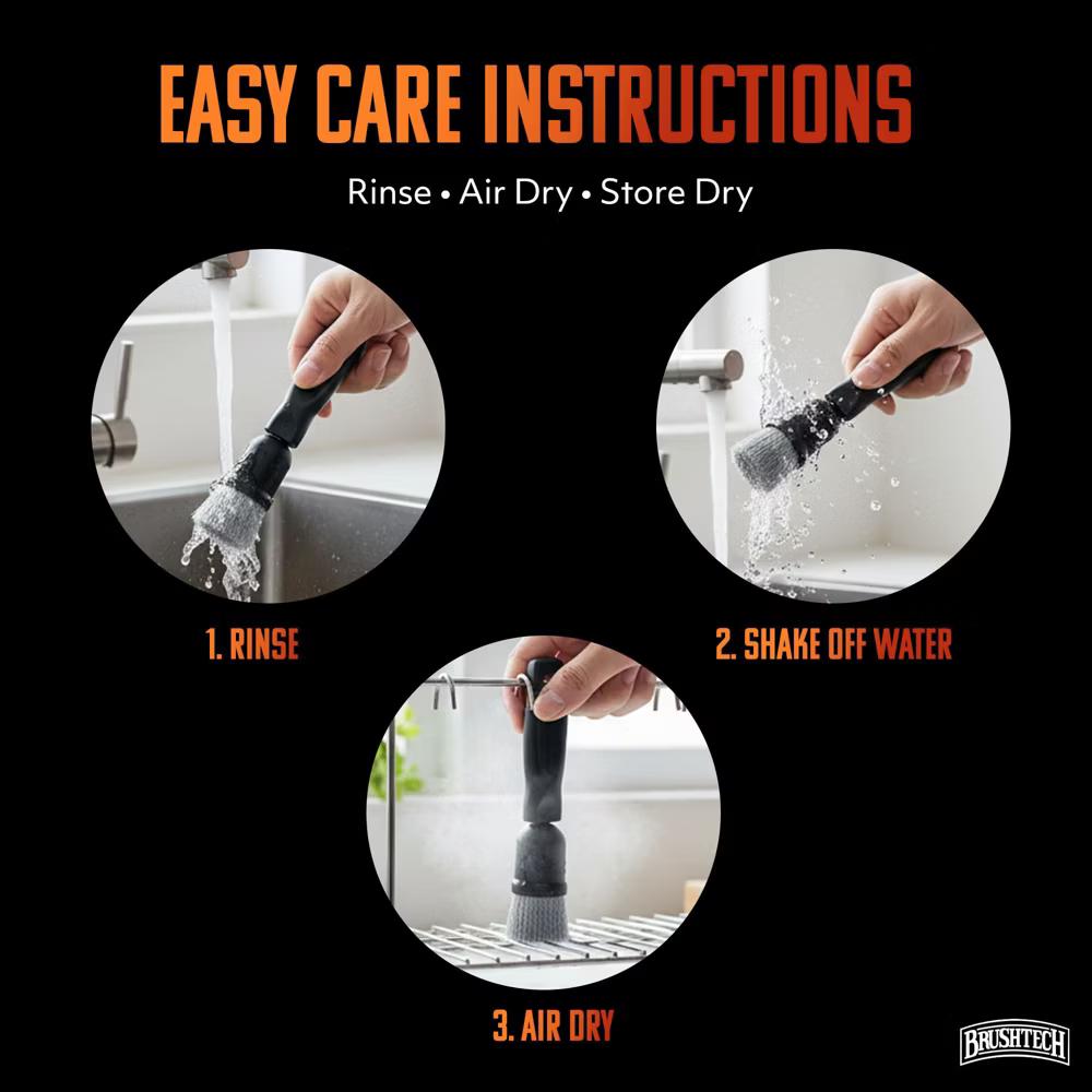 Brushtech Cast Iron Cookware Cleaning Brush – Heavy Duty Tough Bristles for Scrubbing Skillets, Griddles & Grill Pans, Strong Plastic Handle Built - Image 7