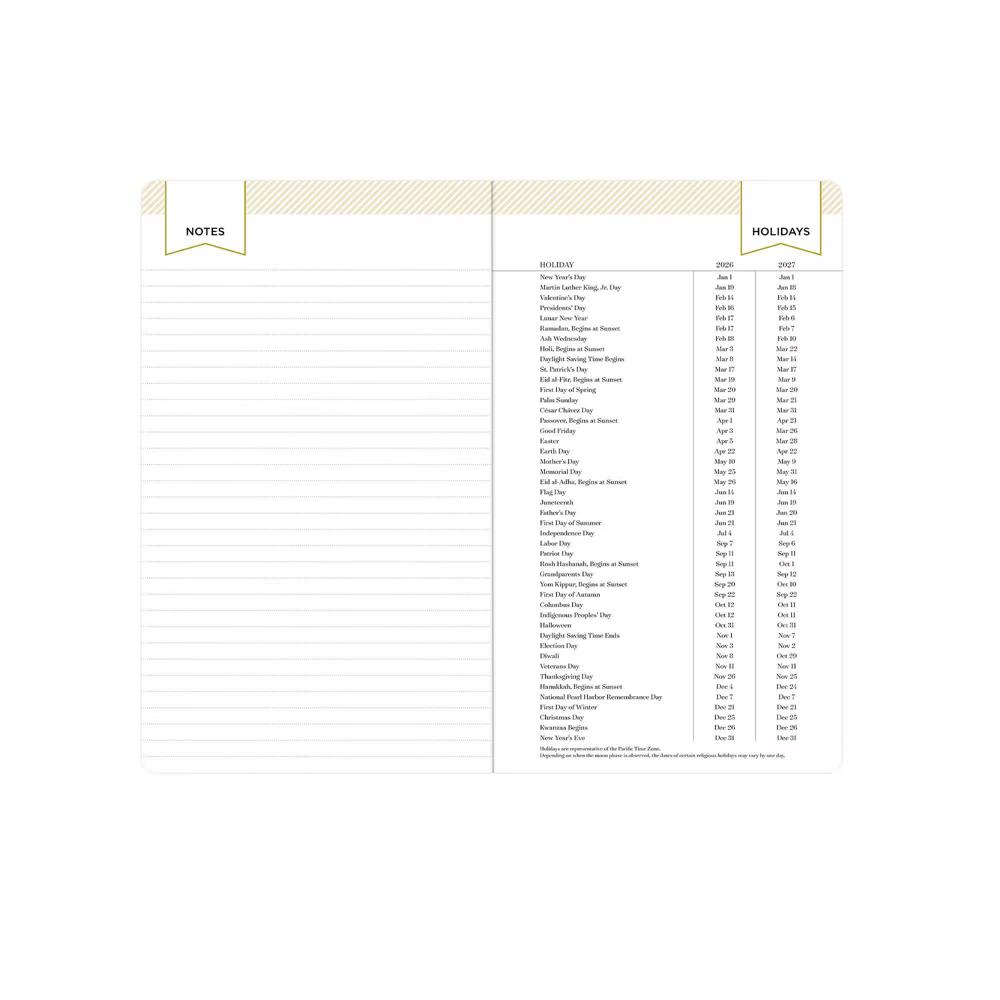 Day Designer 3.625"x6.125" 2026-2027 Planner Cabana Stripe Blue Matte Laminated Monthly 24 Months Stapled - Image 3