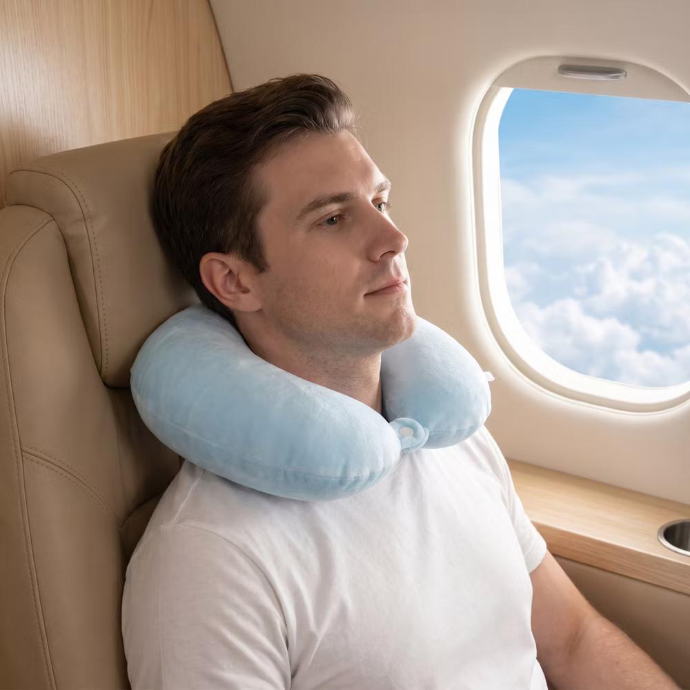 Solid PP Cotton Lightweight Office U-Shape Travel Neck Pillows 11x11in 1 Pc - Image 35