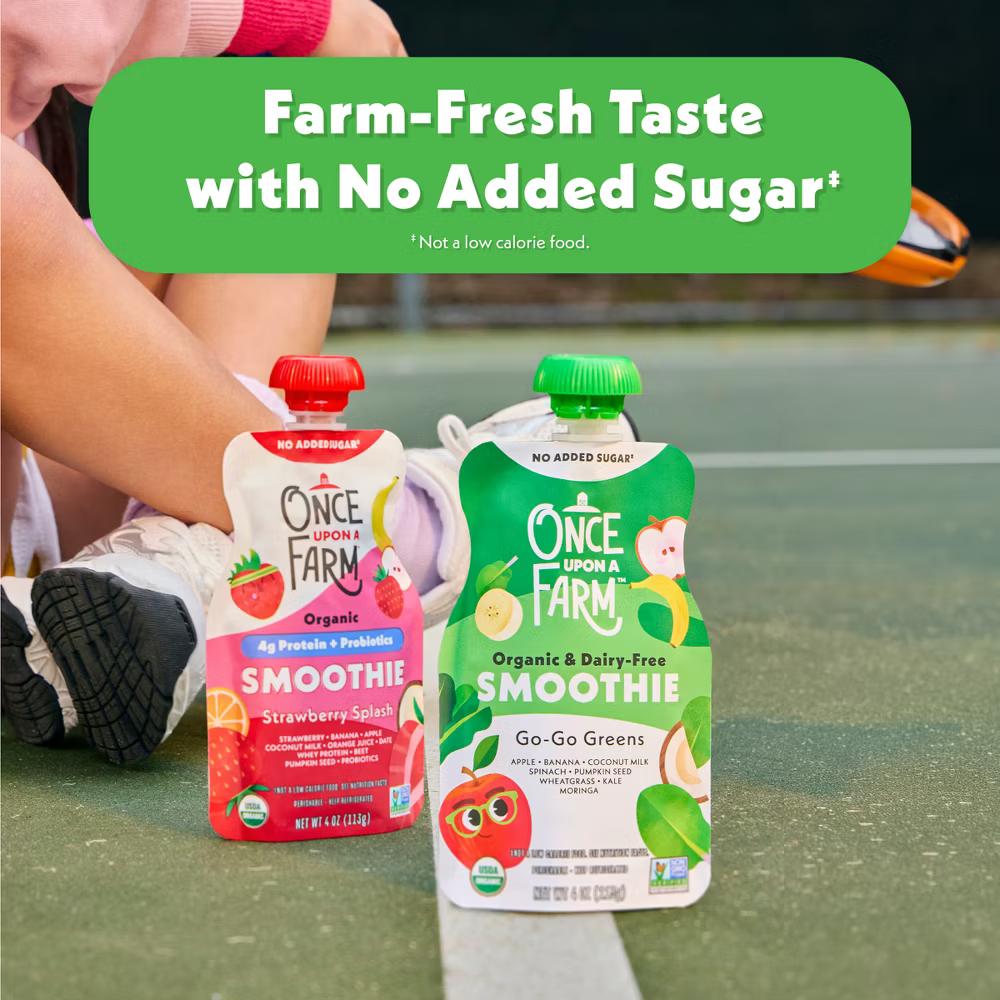 Once Upon A Farm Go-Go Greens Organic Dairy-Free Kids' Smoothie - 4oz Pouch - Image 9