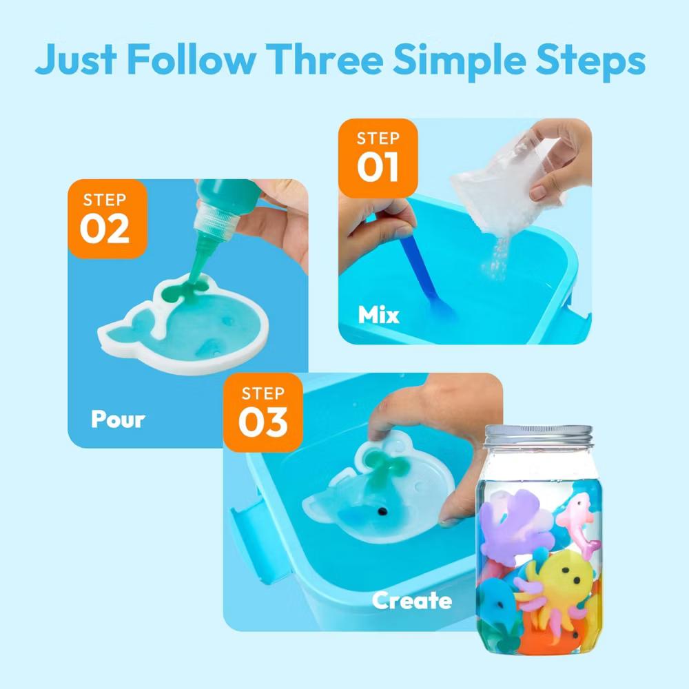 Magic Water Elf Toy Kit - 2 Styles, Fairy Water Gel Toy with 10 Magic Gels, 12 Molds, DIY STEM Arts and Crafts, Birthday Gifts for Kids Age 3 - Image 10