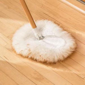 Wool Shop Lambs Wool Wedge Mop for Floor or Ceiling Natural Lanolin Dust Magnet USA Made