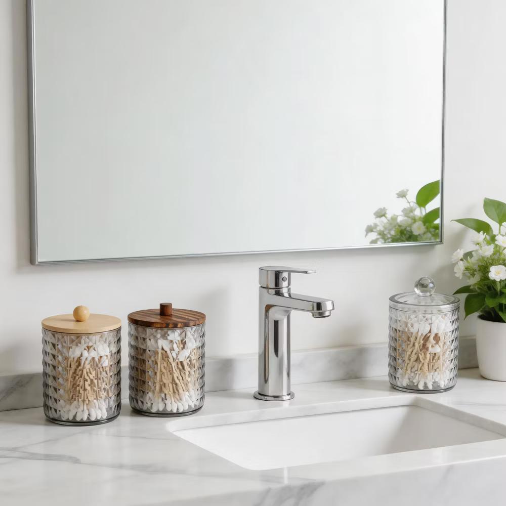 Dustproof Diamond-pattern Bath Canister 1 Pc - Image 12