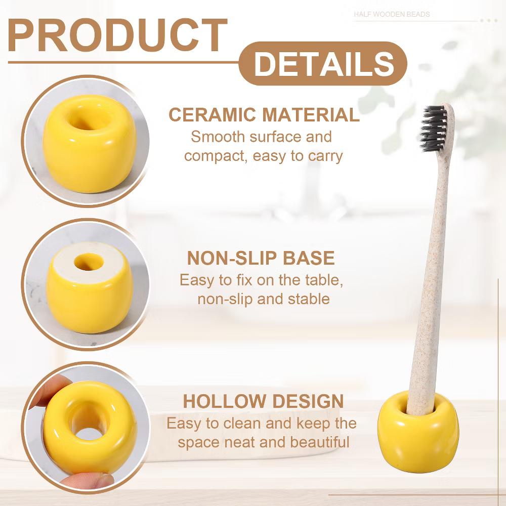 Mini Ceramics Toothbrush Holder Stands 2 Pcs - Image 26