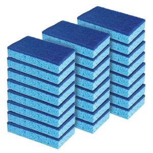 Natural Cellulose Scrub Sponges, 24 Pack, All Purpose Scrubber Sponge, Made of Cellulose, Sustainable, Dishwasher Safe, Non-Stick